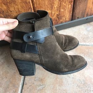 Dolce Vita Dark Olive Suede Booties